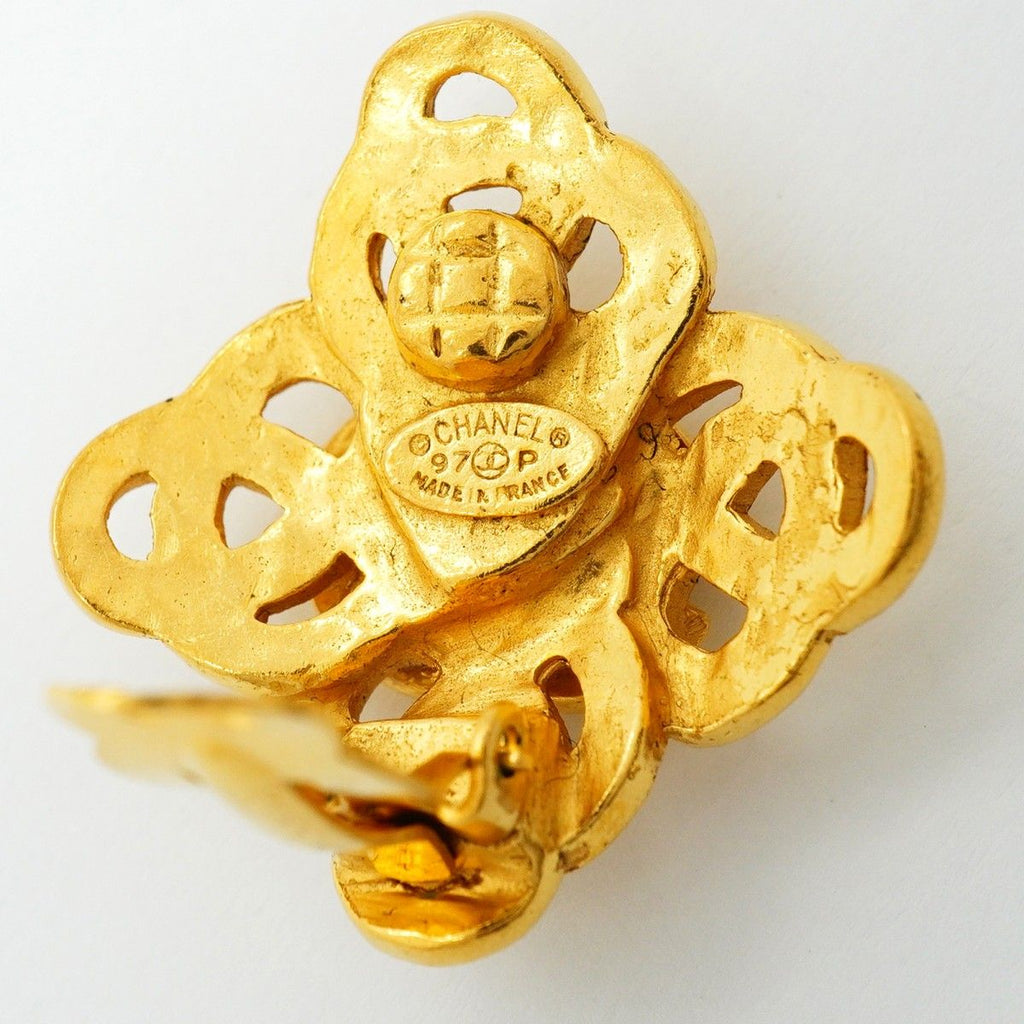 Chanel Earrings Vintage CC Logo Gold Plated — view 4