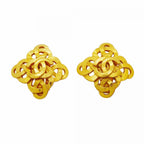Chanel Earrings Vintage CC Logo Gold Plated