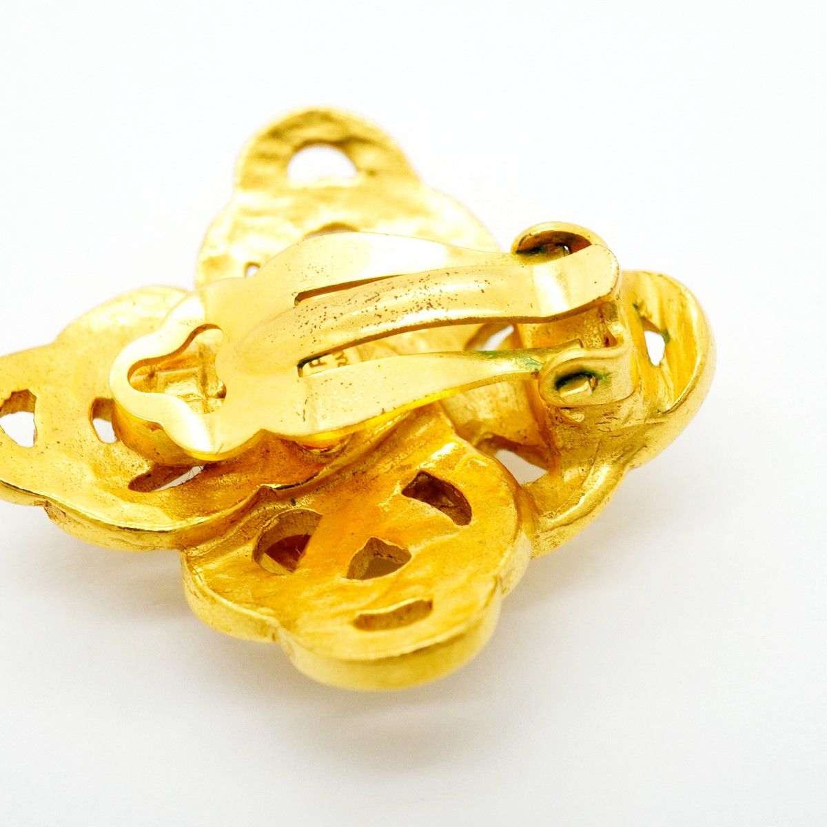 Chanel Earrings Vintage CC Logo Gold Plated — view 6