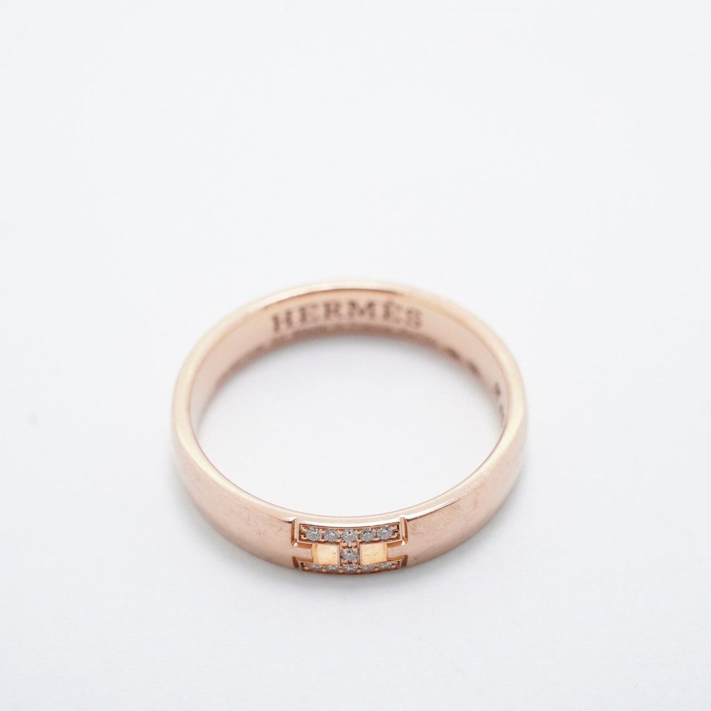 Hermes Ring Ever Herakles 18k Pink Gold Diamond — view 3