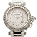 Cartier Pasha Diamond WG Silver Dial Watch