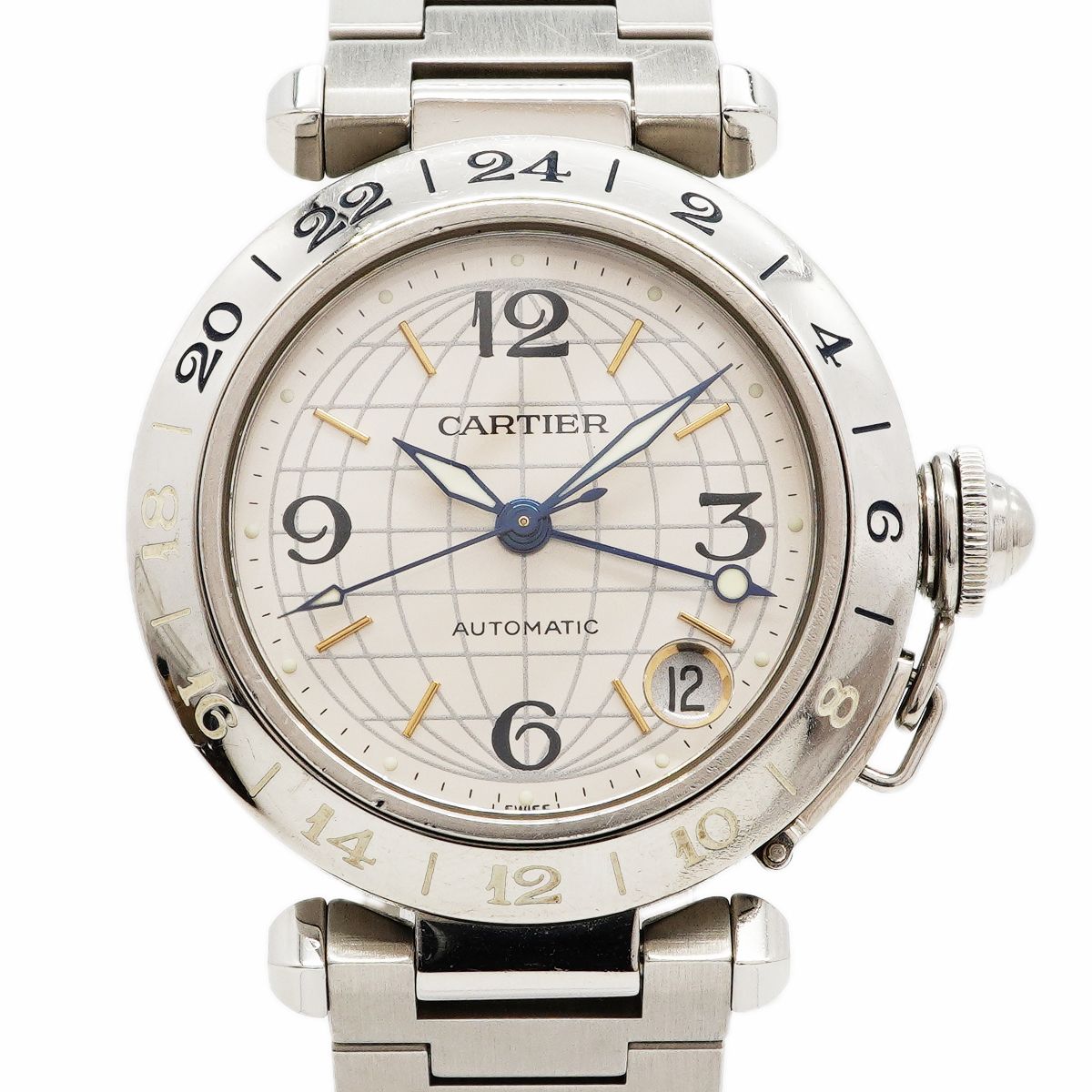 Cartier Pasha C Meridian GMT Silver Dial Watch
