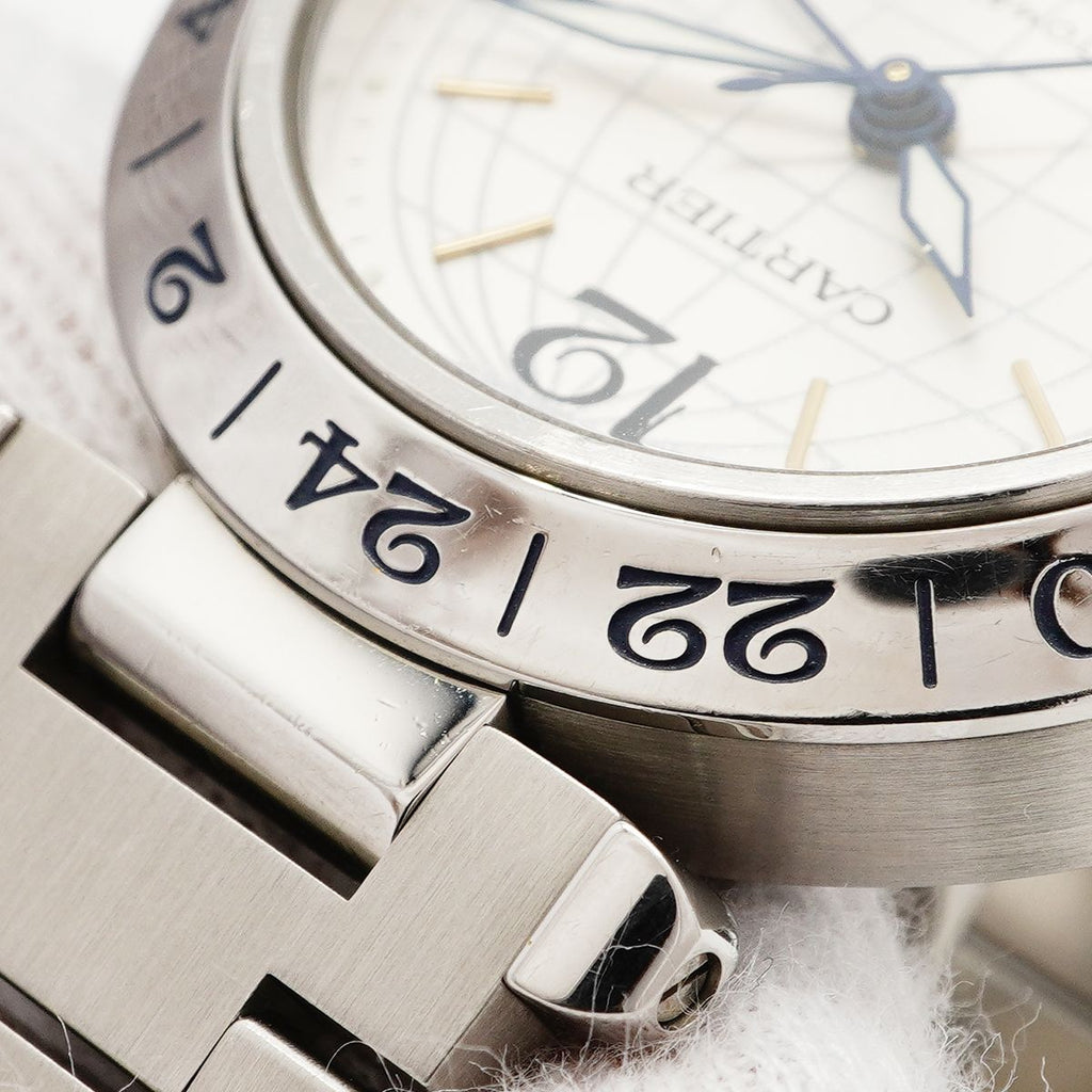 Cartier Pasha C Meridian GMT Silver Dial Watch — view 7