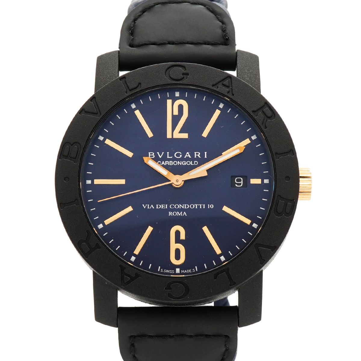 Bvlgari Carbon Gold Blue Dial Watch
