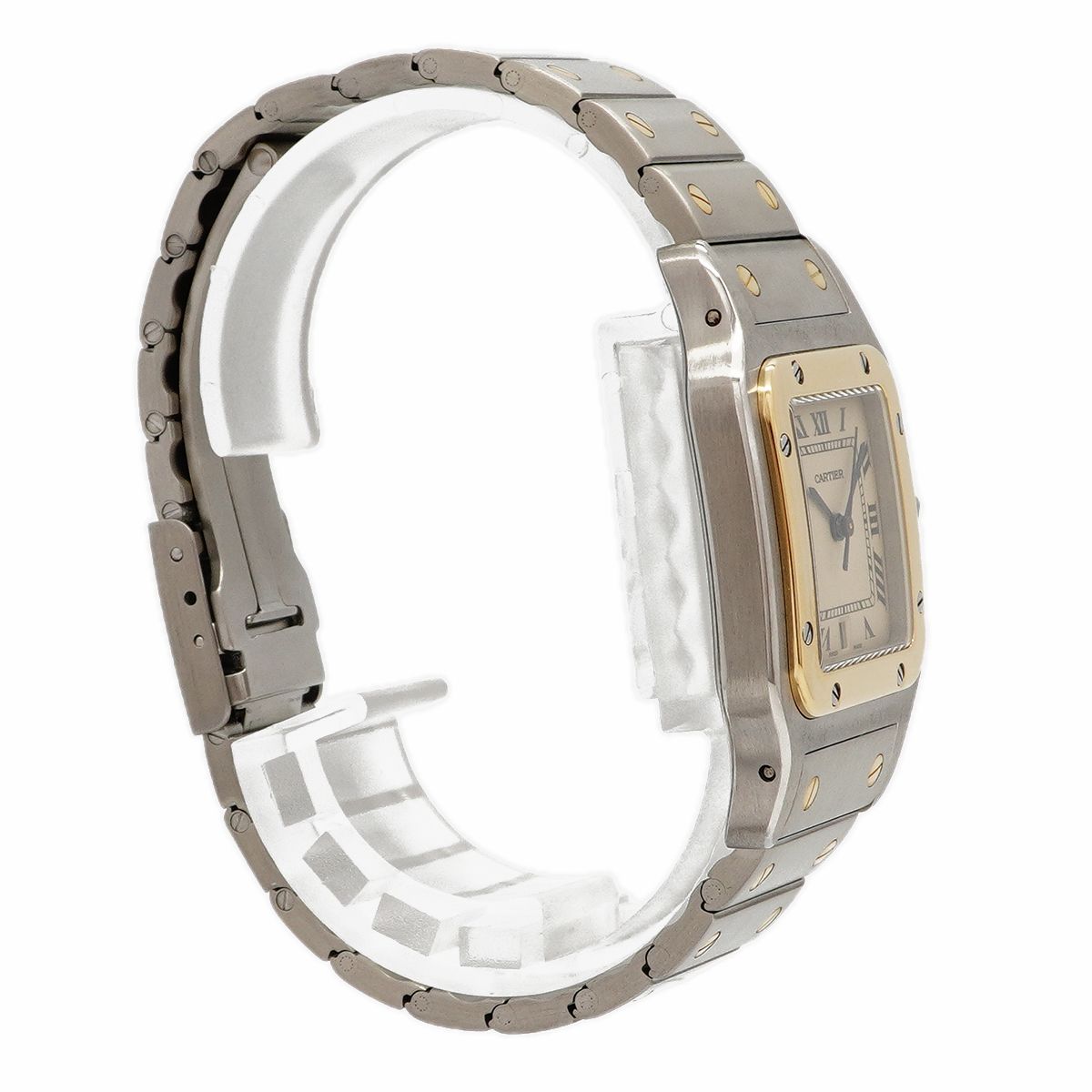 Cartier Santos Galbe LM Ivory Dial Watch — view 3