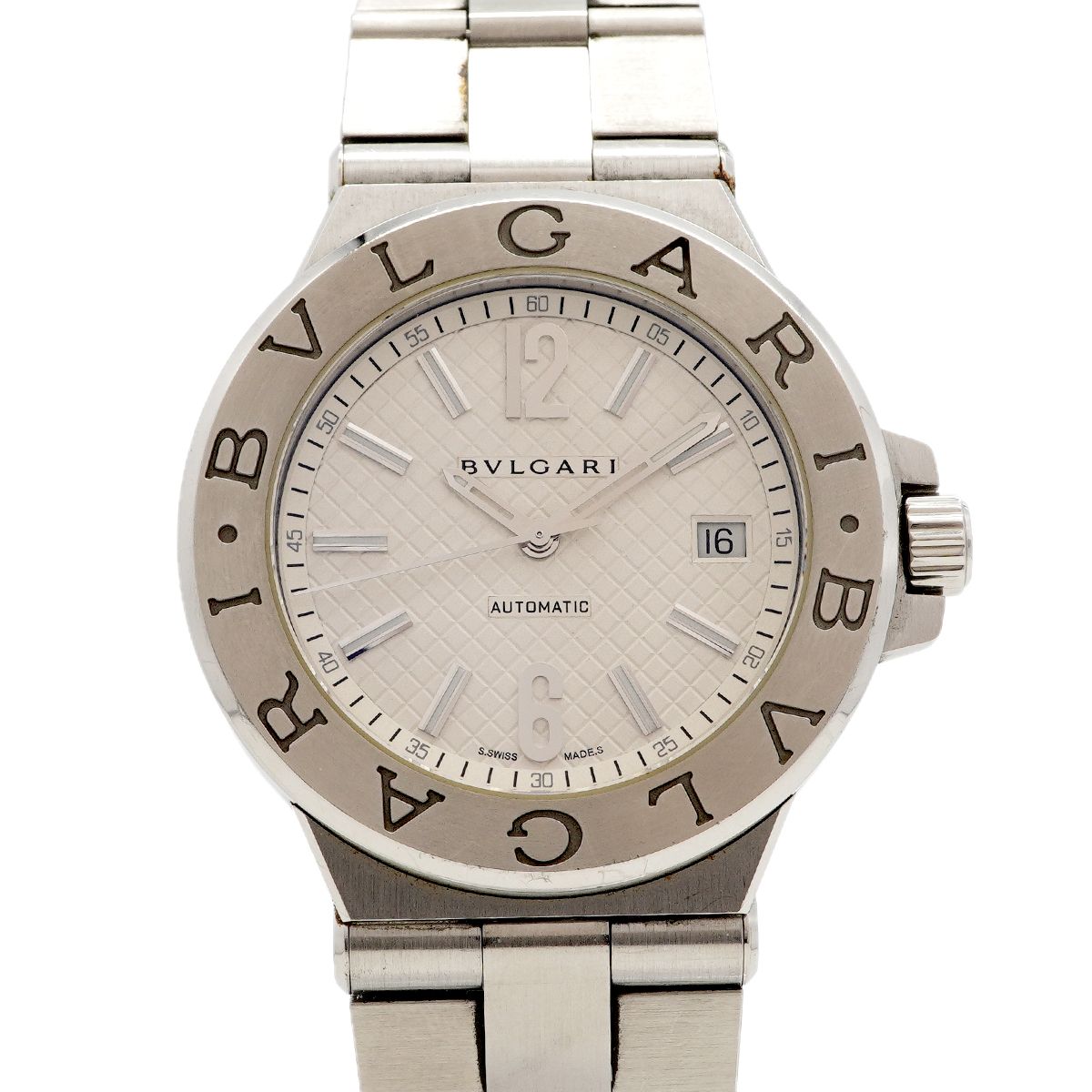 Bvlgari Diagono Date Silver Dial Watch