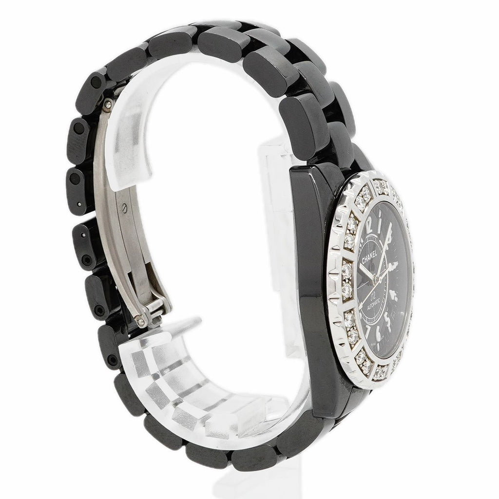Chanel Diamond Black Dial Watch — view 3