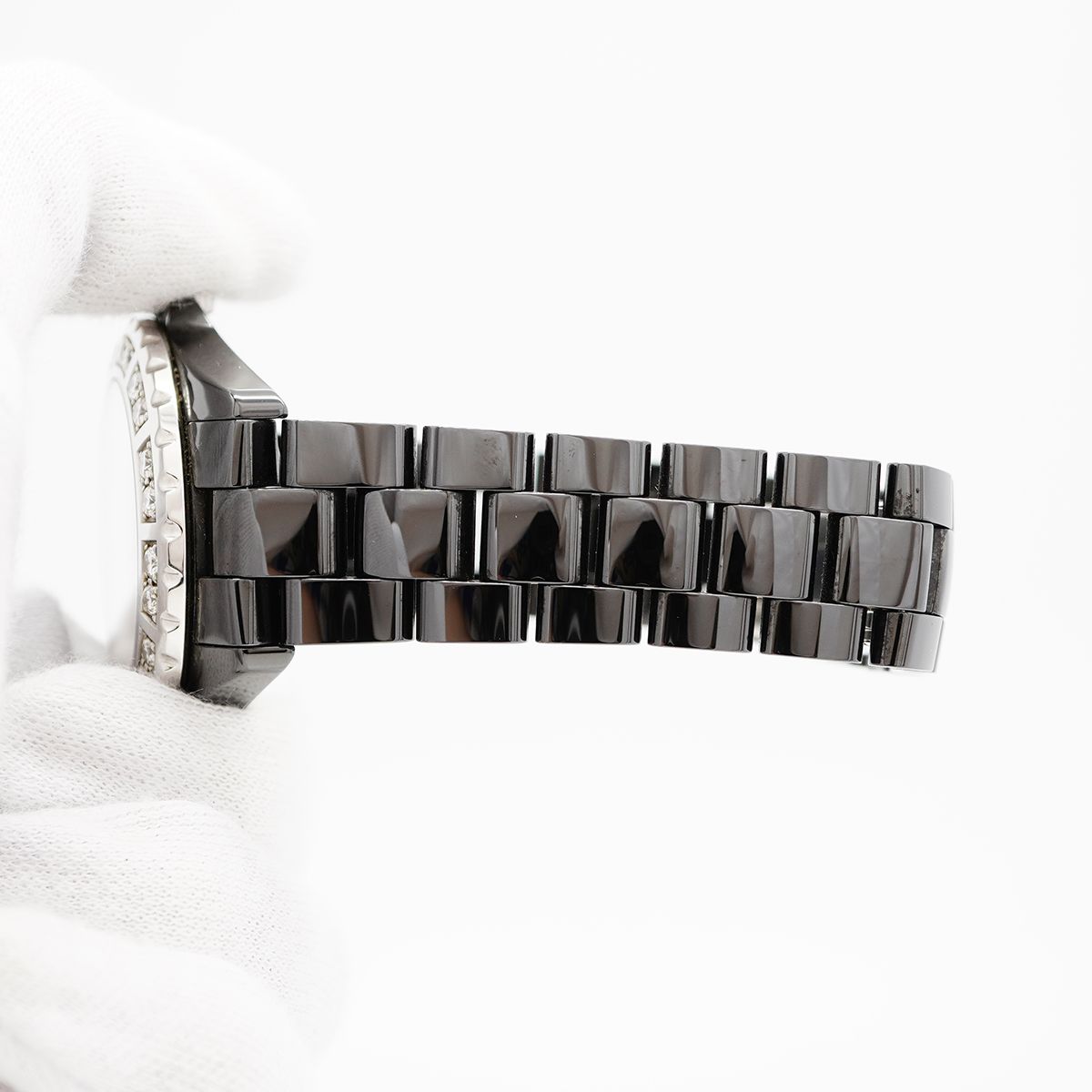 Chanel Diamond Black Dial Watch — view 6