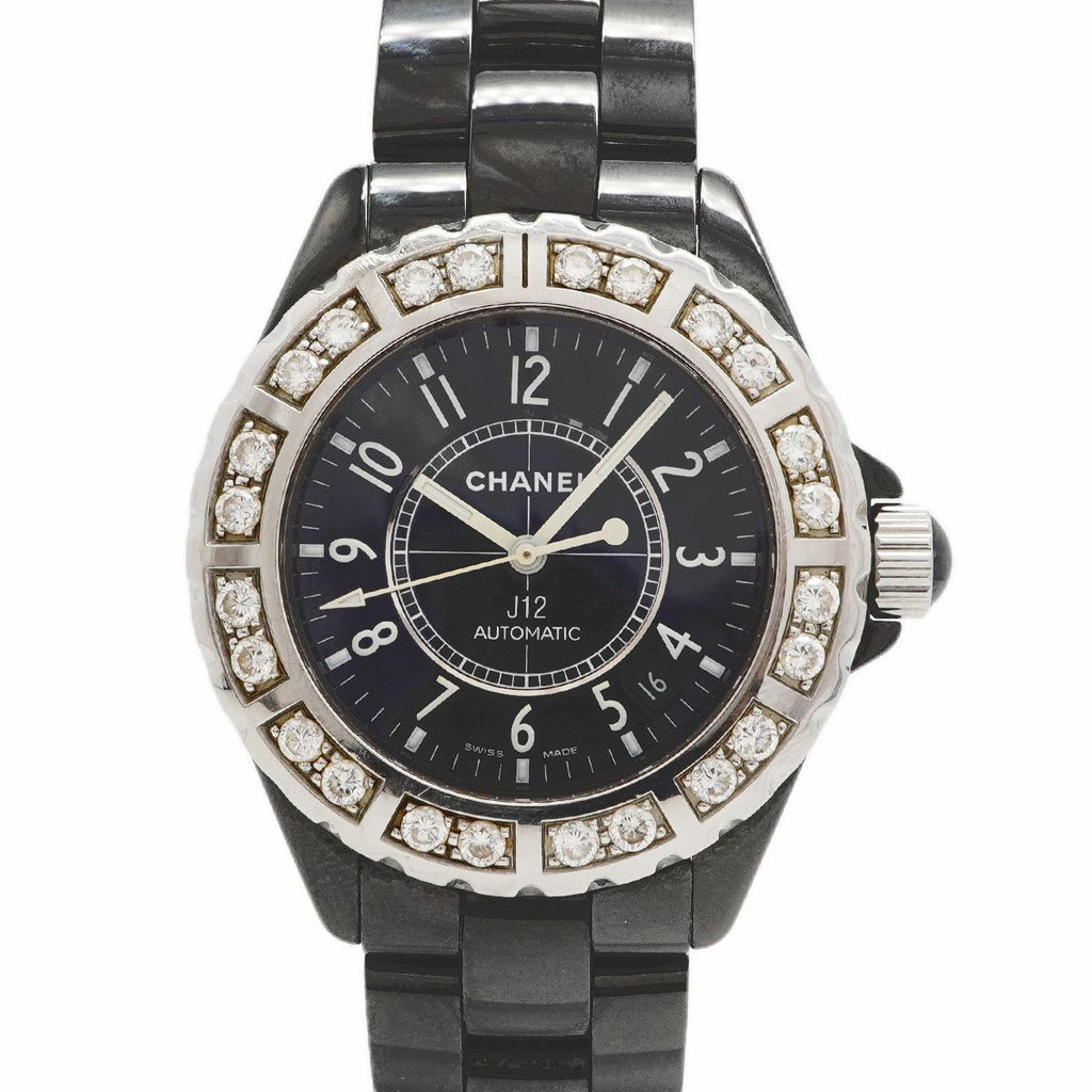 Chanel Diamond Black Dial Watch