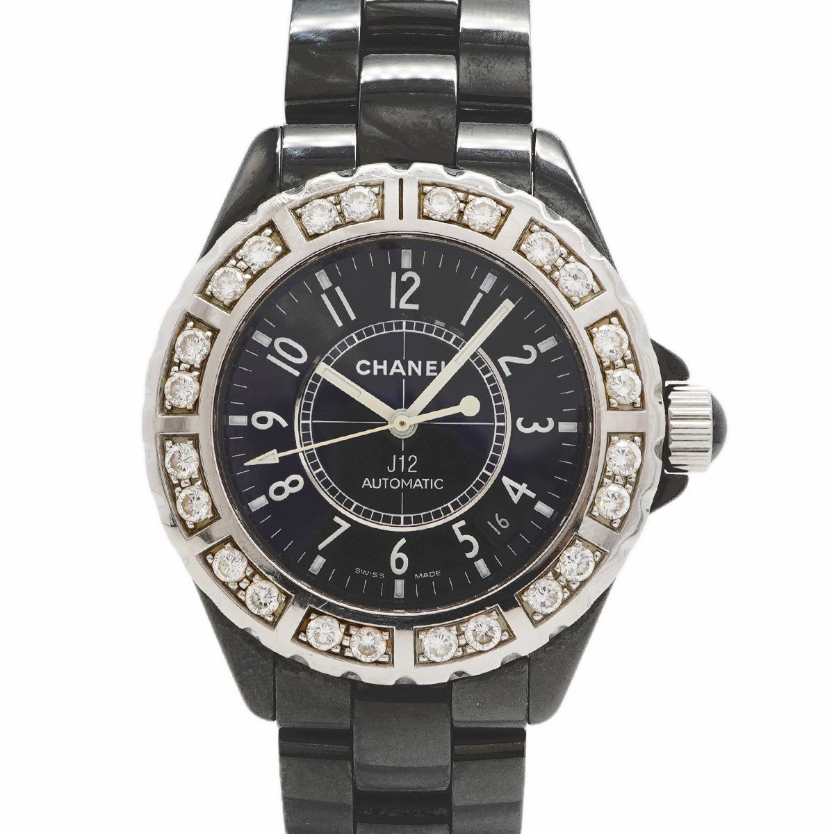 Chanel Diamond Black Dial Watch