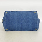 Prada Handbag Canapa Denim Navy Gold — view 3