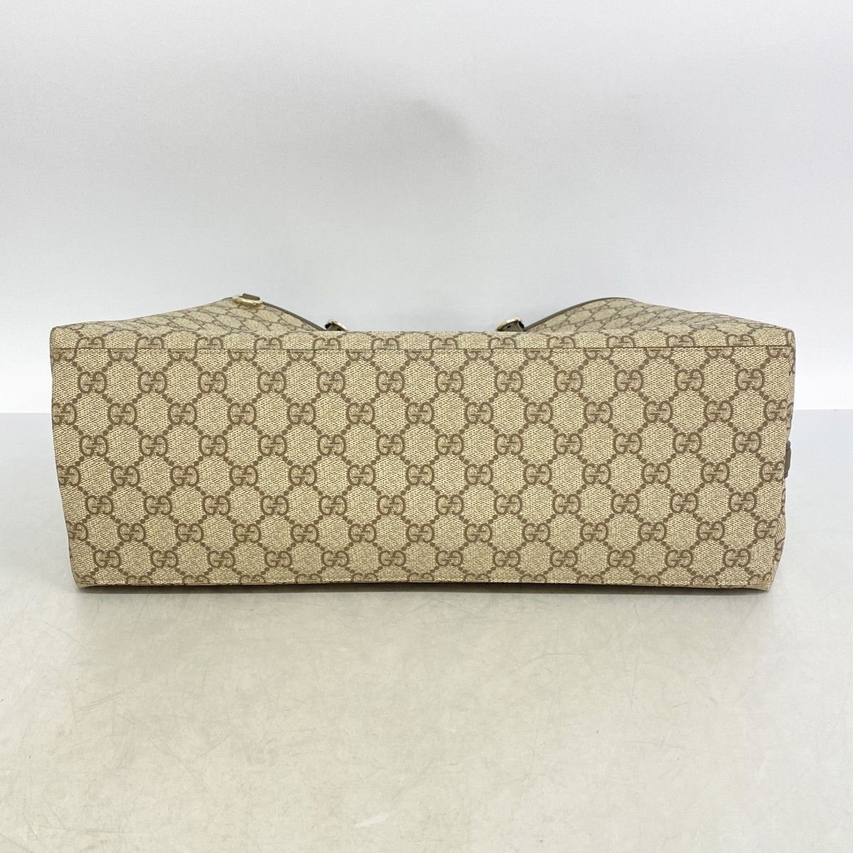 Gucci Tote GG Emblem Brown Moss Green Champagne Gold — view 3