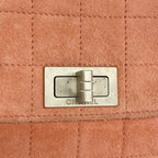 Chanel Shoulder Bag Chocolate Suede Pink Silver — view 9