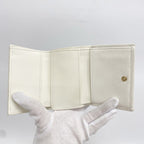 Chanel Trifold Wallet Quilted Caviar Leather White Champagne Gold — view 3