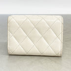 Chanel Trifold Wallet Quilted Caviar Leather White Champagne Gold — view 8