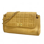 Chanel Shoulder Bag 2.55 Choco Bar Lambskin Light Brown Gold