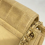 Chanel Shoulder Bag 2.55 Choco Bar Lambskin Light Brown Gold — view 7