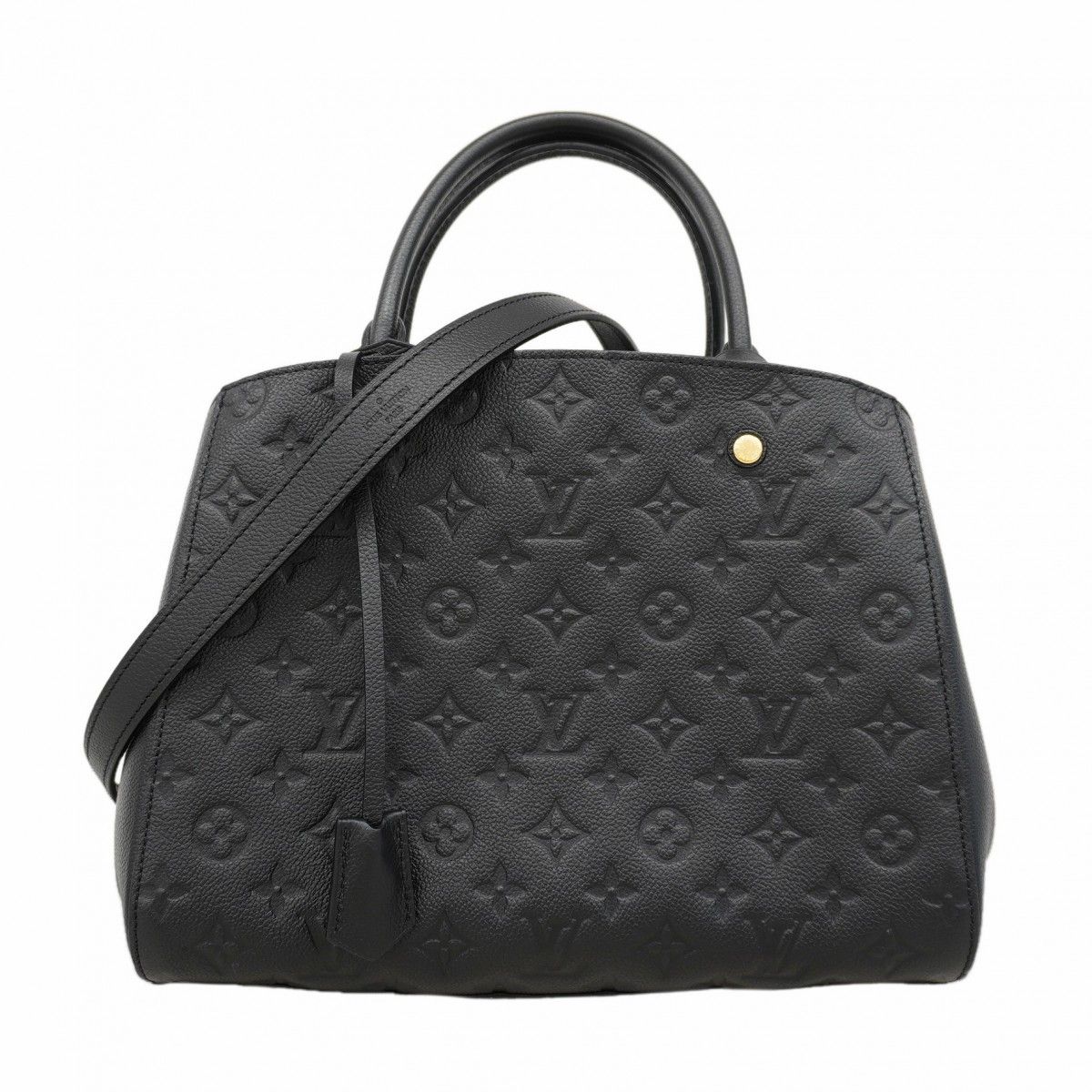 Louis Vuitton Handbag Monogram Empreinte Montaigne MM Noir 2-Way