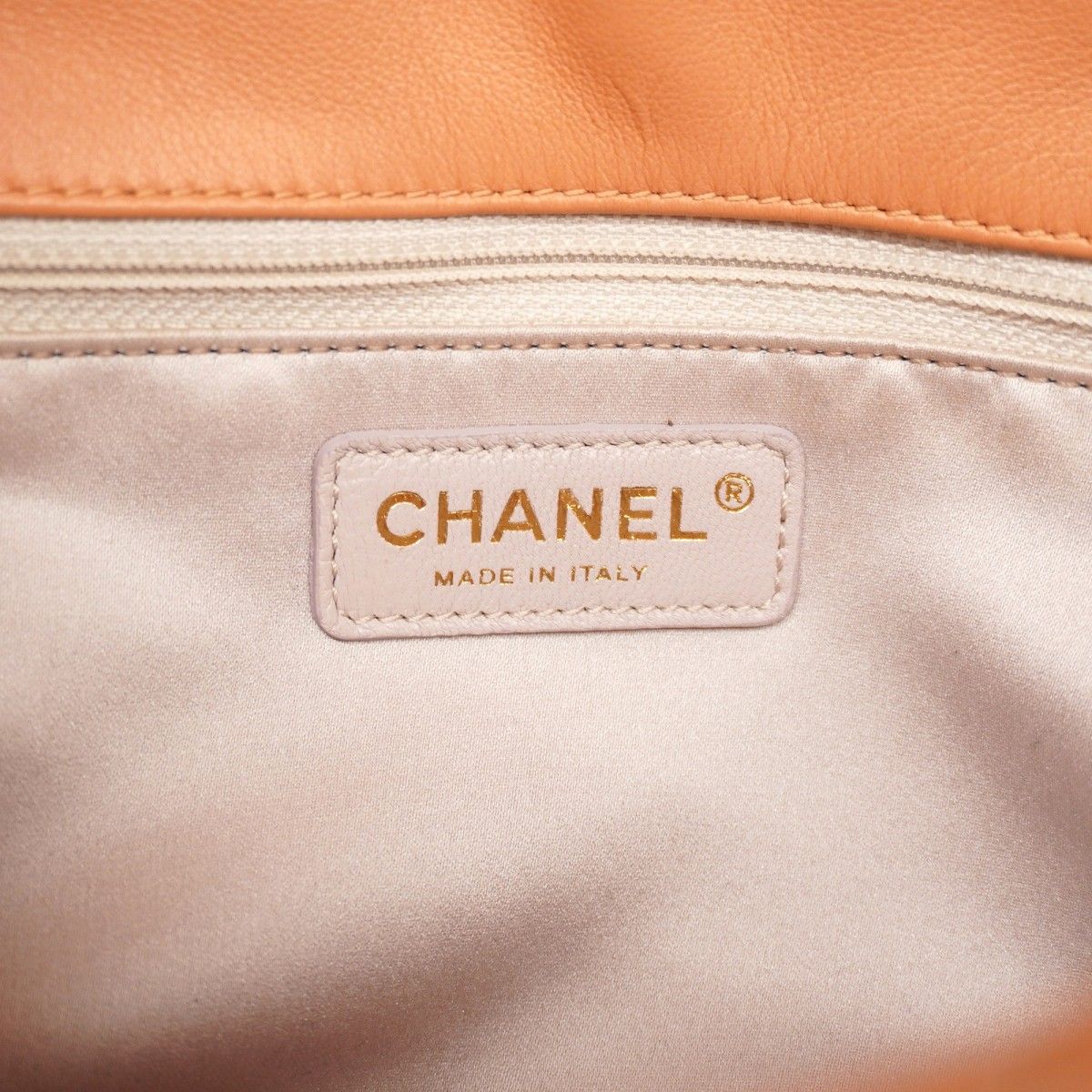 Chanel Shoulder Bag Stitch Lambskin Salmon Pink Gold — view 5