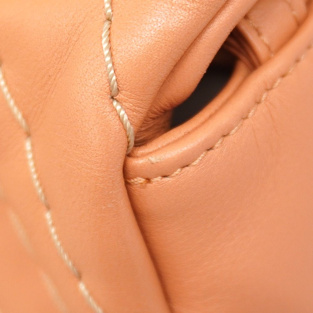 Chanel Shoulder Bag Stitch Lambskin Salmon Pink Gold — view 7