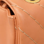 Chanel Shoulder Bag Stitch Lambskin Salmon Pink Gold — view 8