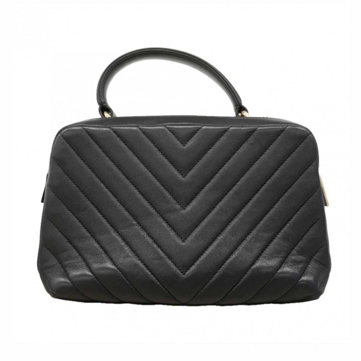 Chanel Handbag Blanc Lambskin Black Champagne Gold 2-Way — view 9