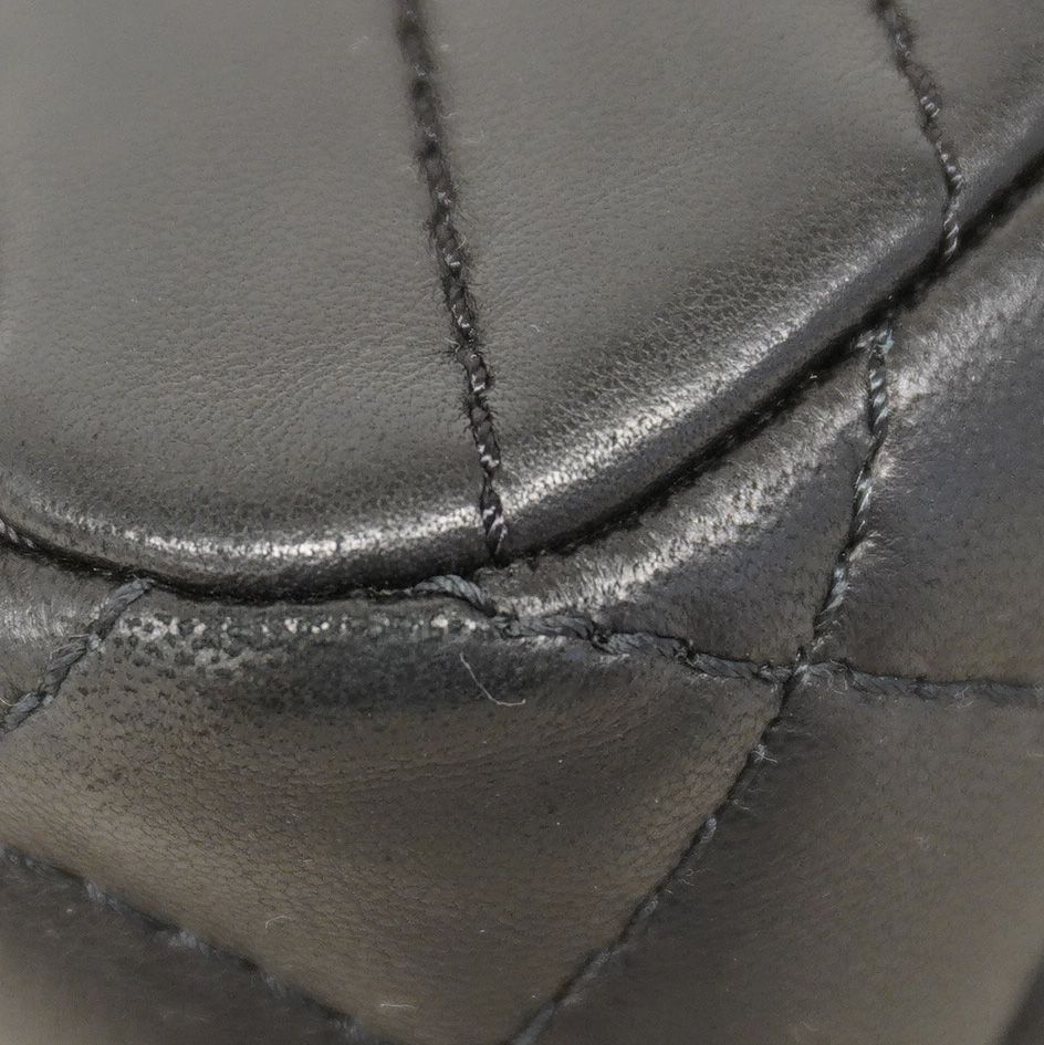 Chanel Shoulder Bag Chez Blanc Lambskin Black Silver — view 6