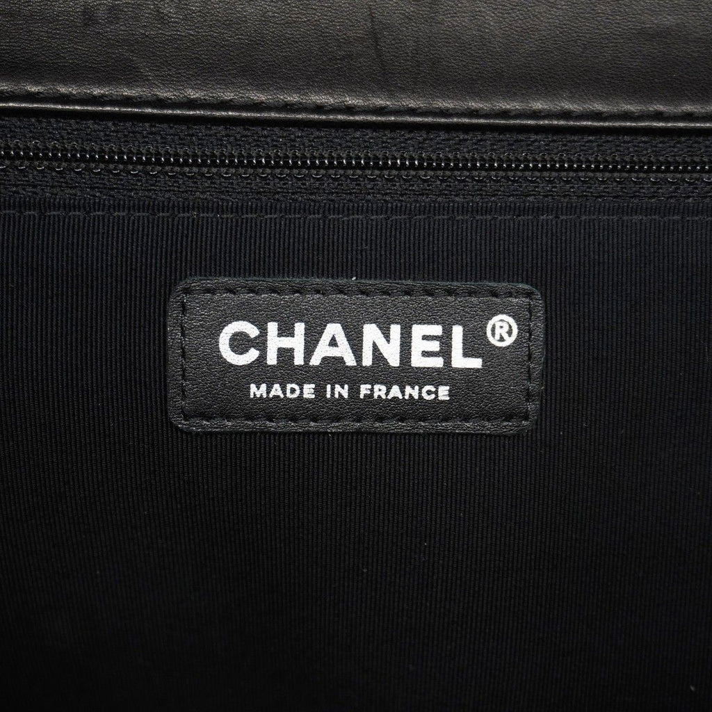Chanel Shoulder Bag Chez Blanc Lambskin Black Silver — view 5