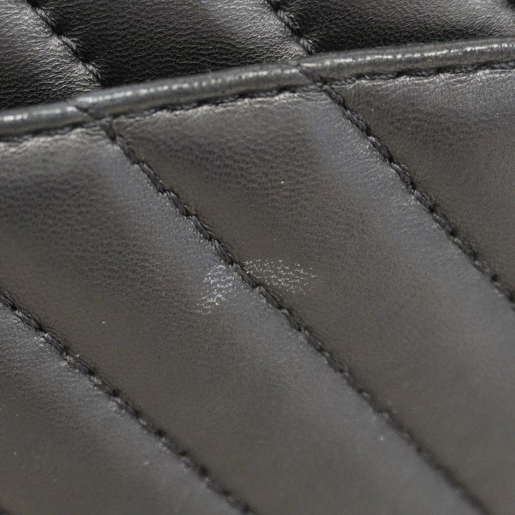 Chanel Shoulder Bag Chez Blanc Lambskin Black Silver — view 8