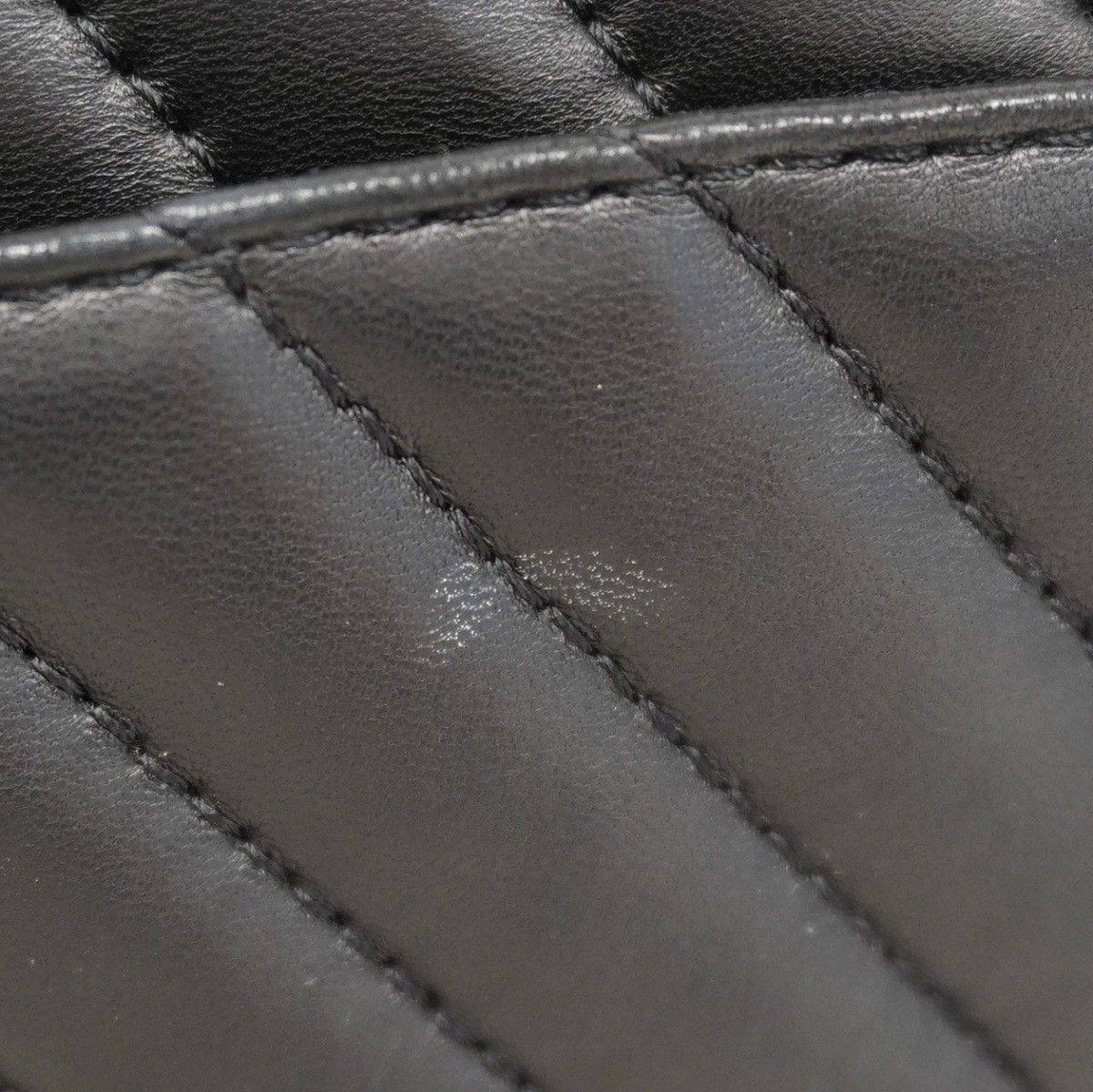 Chanel Shoulder Bag Chez Blanc Lambskin Black Silver — view 8