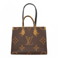 Louis Vuitton Tote Monogram Giant Reverse On The Go MM Brown 2-Way
