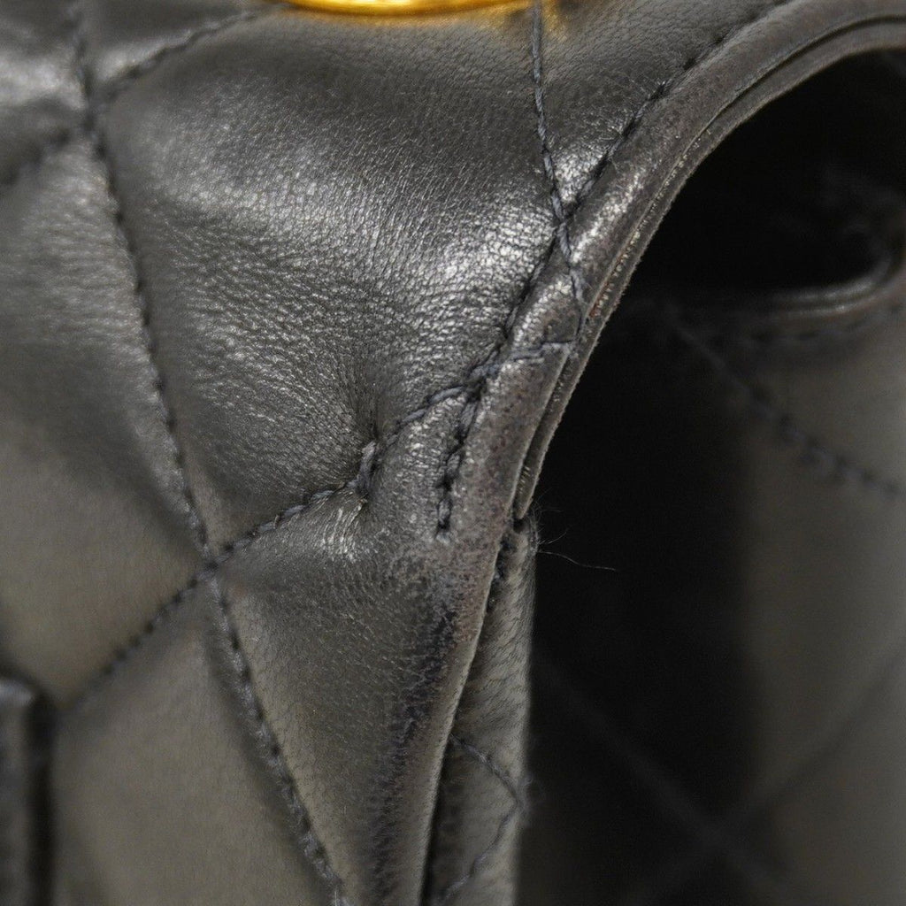 Chanel Shoulder Bag Deca Quilted Lambskin Black Gold — view 7