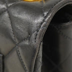 Chanel Shoulder Bag Deca Quilted Lambskin Black Gold — view 7