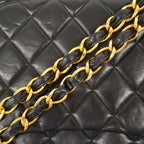 Chanel Shoulder Bag Deca Quilted Lambskin Black Gold — view 9