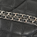 Chanel Shoulder Wallet Quilted Caviar Leather Black Silver — view 8