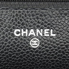 Chanel Shoulder Wallet Quilted Caviar Leather Black Silver — view 5