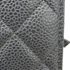 Chanel Shoulder Wallet Quilted Caviar Leather Black Silver — view 7