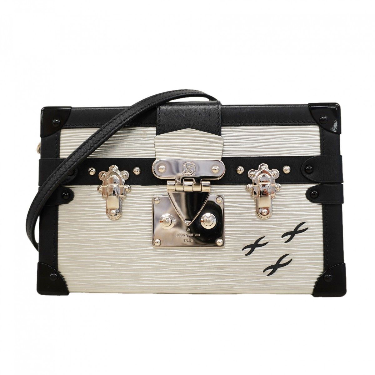 Louis Vuitton Shoulder Bag Epi Petit Mal Silver Black Cles