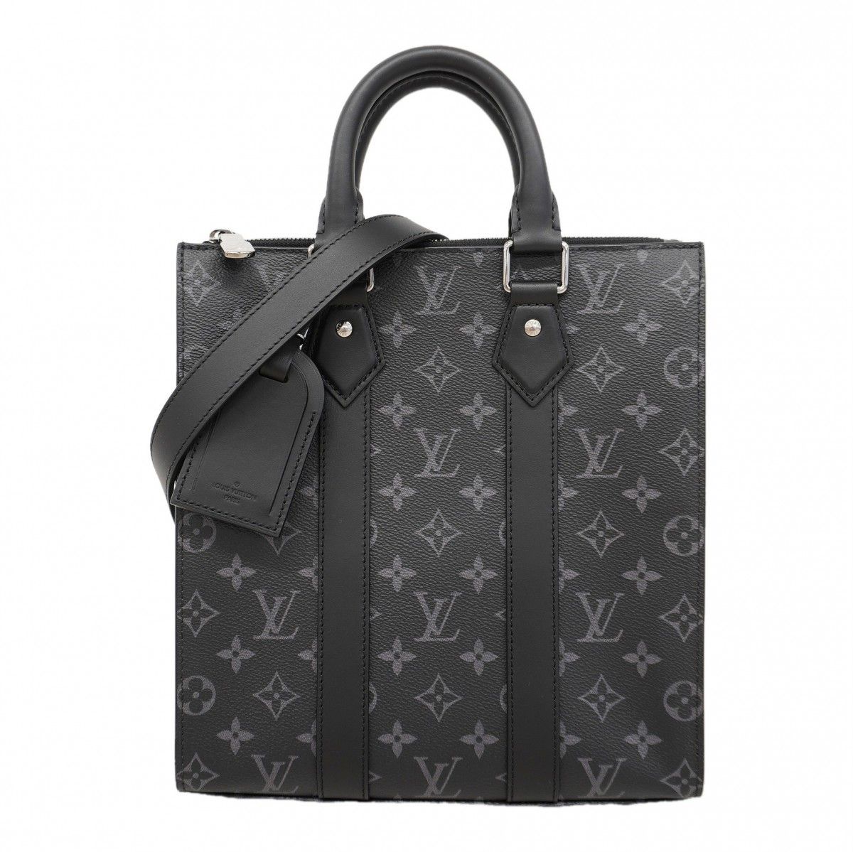 Louis Vuitton Tote Monogram Eclipse Sac Plat Cross Black 2-Way
