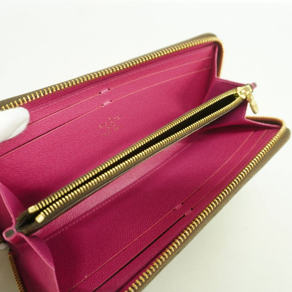 Louis Vuitton Wallet Monogram Portefeuille Clemence Brown Fuchsia — view 3