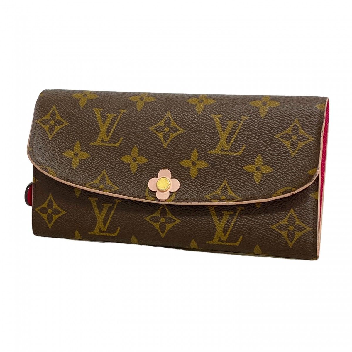 Louis Vuitton Wallet Monogram Portefeuille Emily Flower Charm Hot Pink