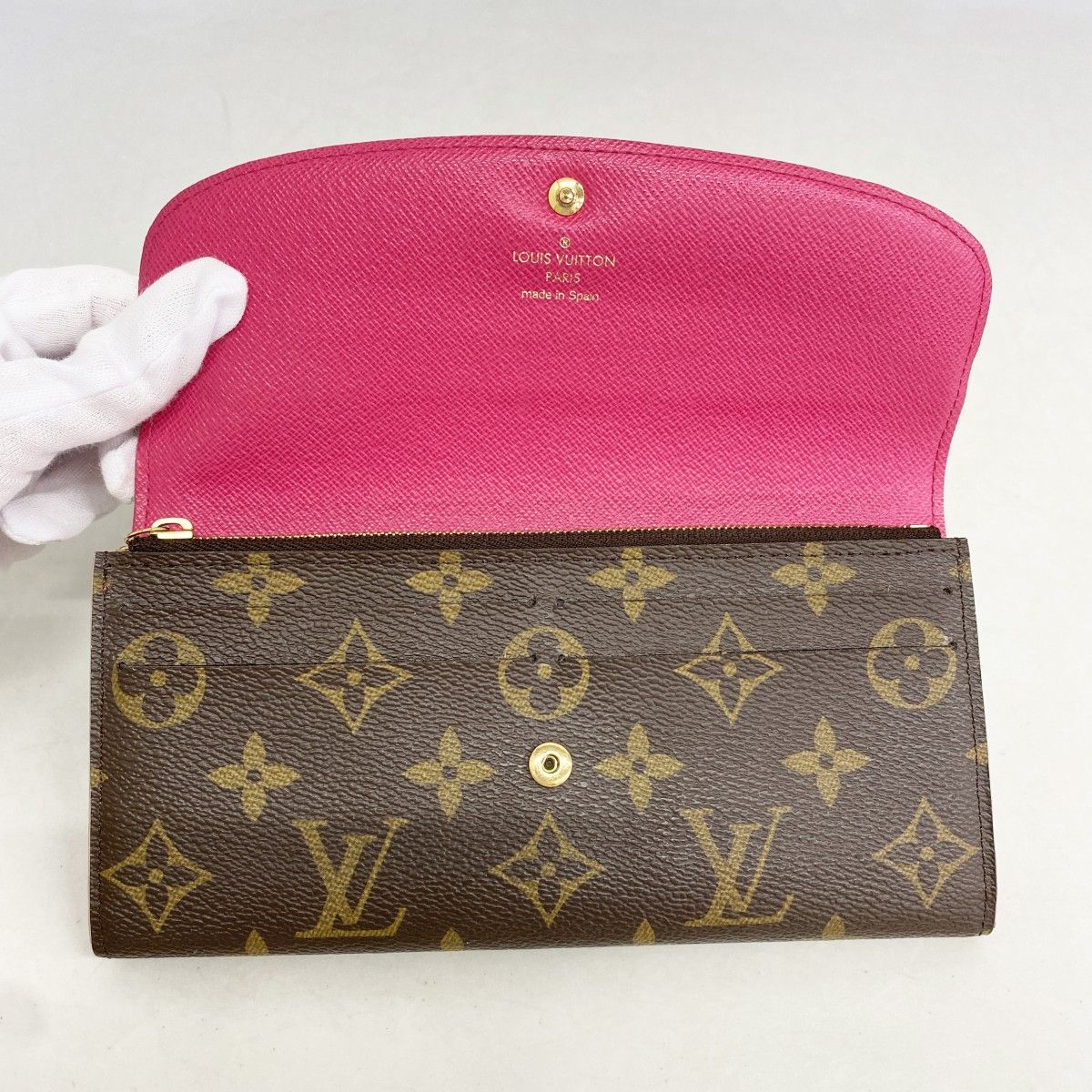 Louis Vuitton Wallet Monogram Portefeuille Emily Flower Charm Hot Pink — view 9