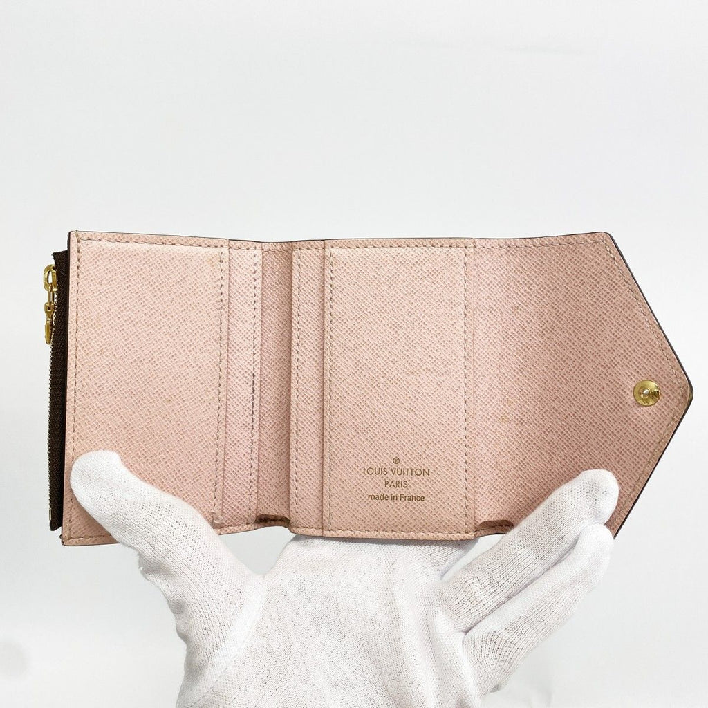 Louis Vuitton Trifold Wallet Monogram Portefeuille Zoe Rose Velours — view 3