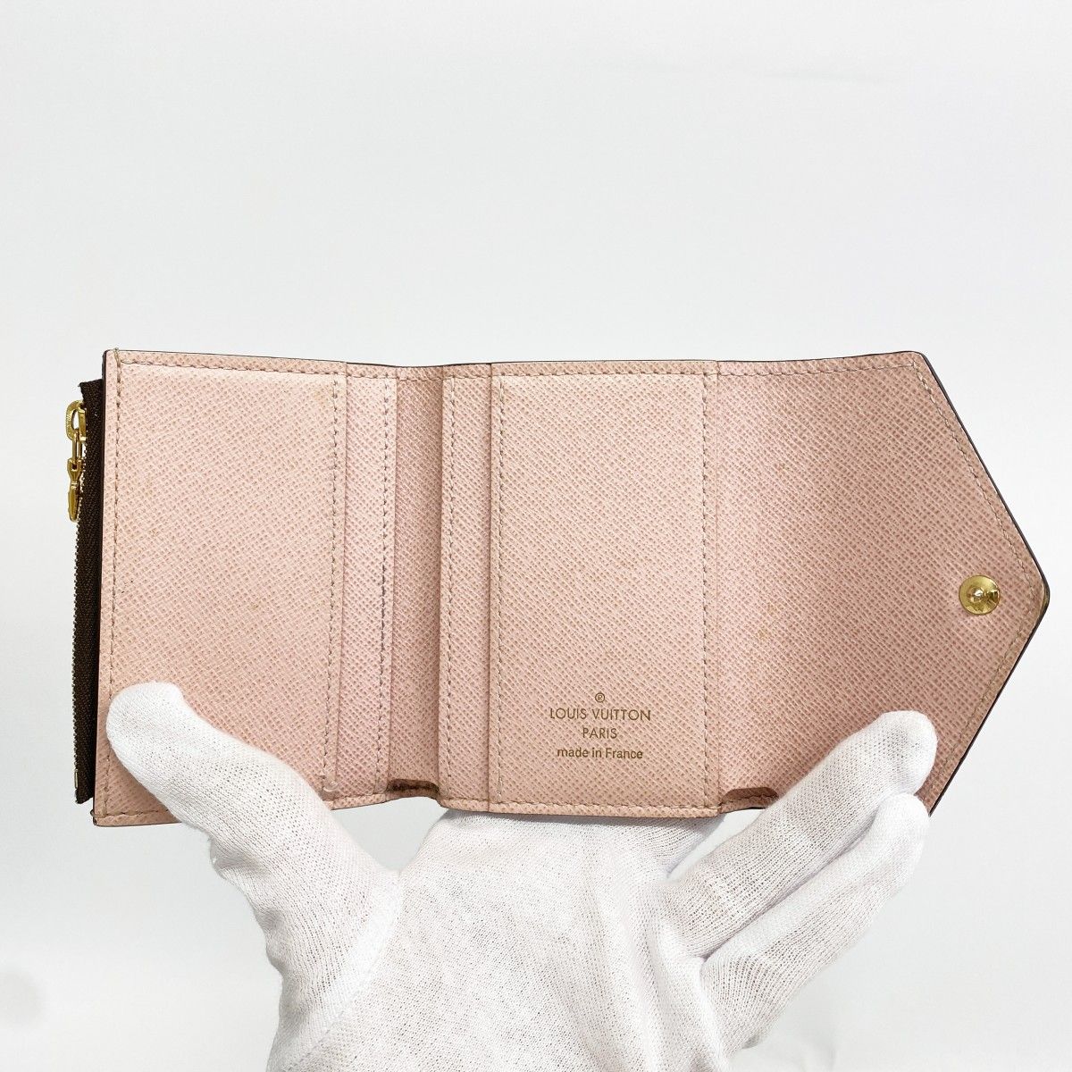 Louis Vuitton Trifold Wallet Monogram Portefeuille Zoe Rose Velours — view 3