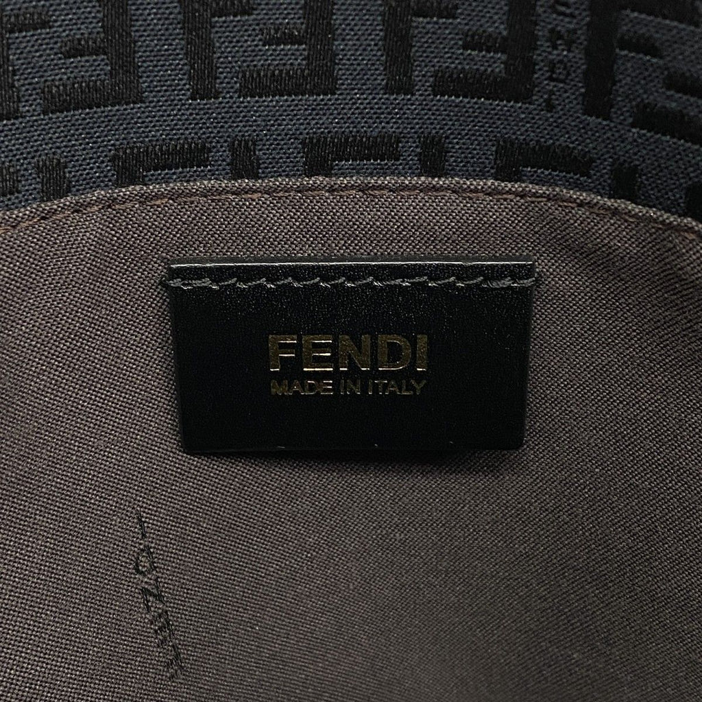 Fendi Handbag Zucchino Nylon Canvas Navy Black Gold — view 5