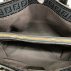Fendi Handbag Zucchino Nylon Canvas Navy Black Gold — view 4