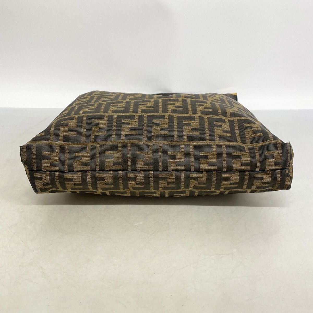 Fendi Shoulder Bag Zucca Nylon Canvas Brown Gold — view 3