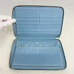 Hermes Wallet Azap Combine Veau Epsom Blue Jean Silver — view 3