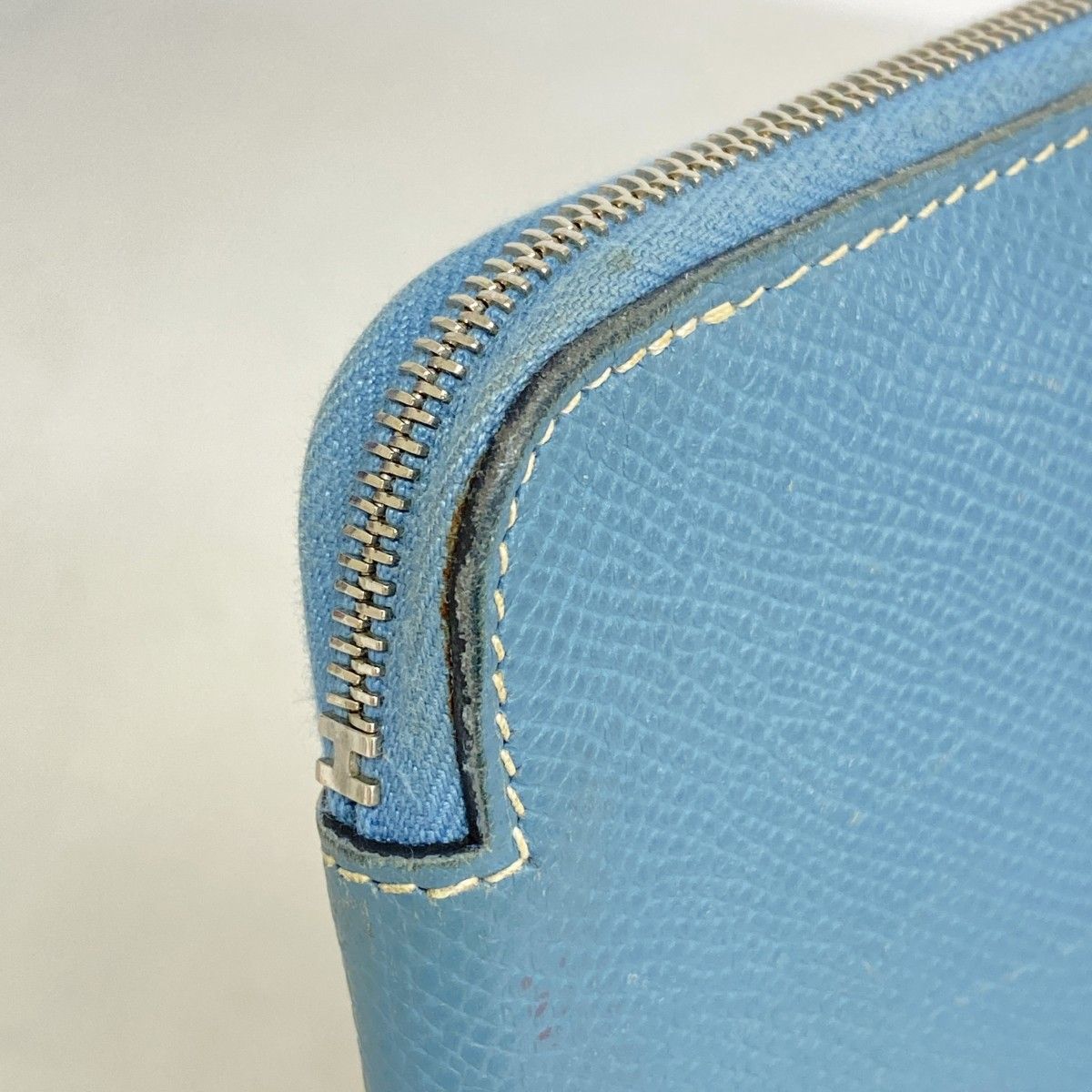 Hermes Wallet Azap Combine Veau Epsom Blue Jean Silver — view 6
