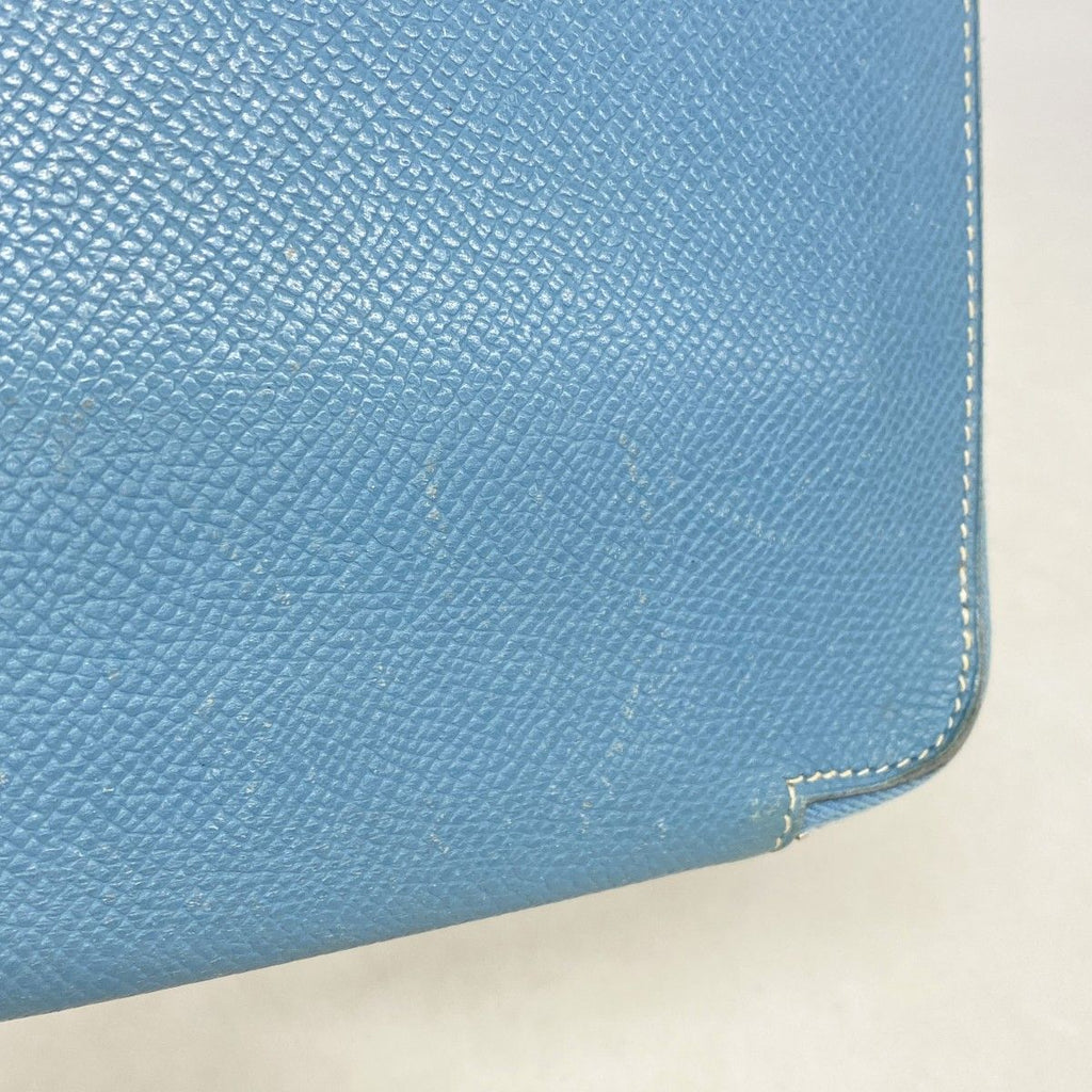 Hermes Wallet Azap Combine Veau Epsom Blue Jean Silver — view 8